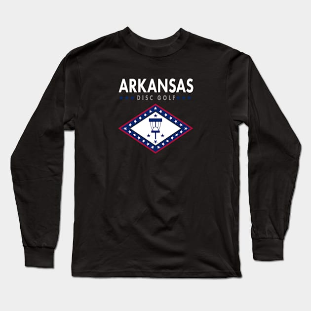 Arkansas Disc Golf - Flag Dark Long Sleeve T-Shirt by grahamwilliams